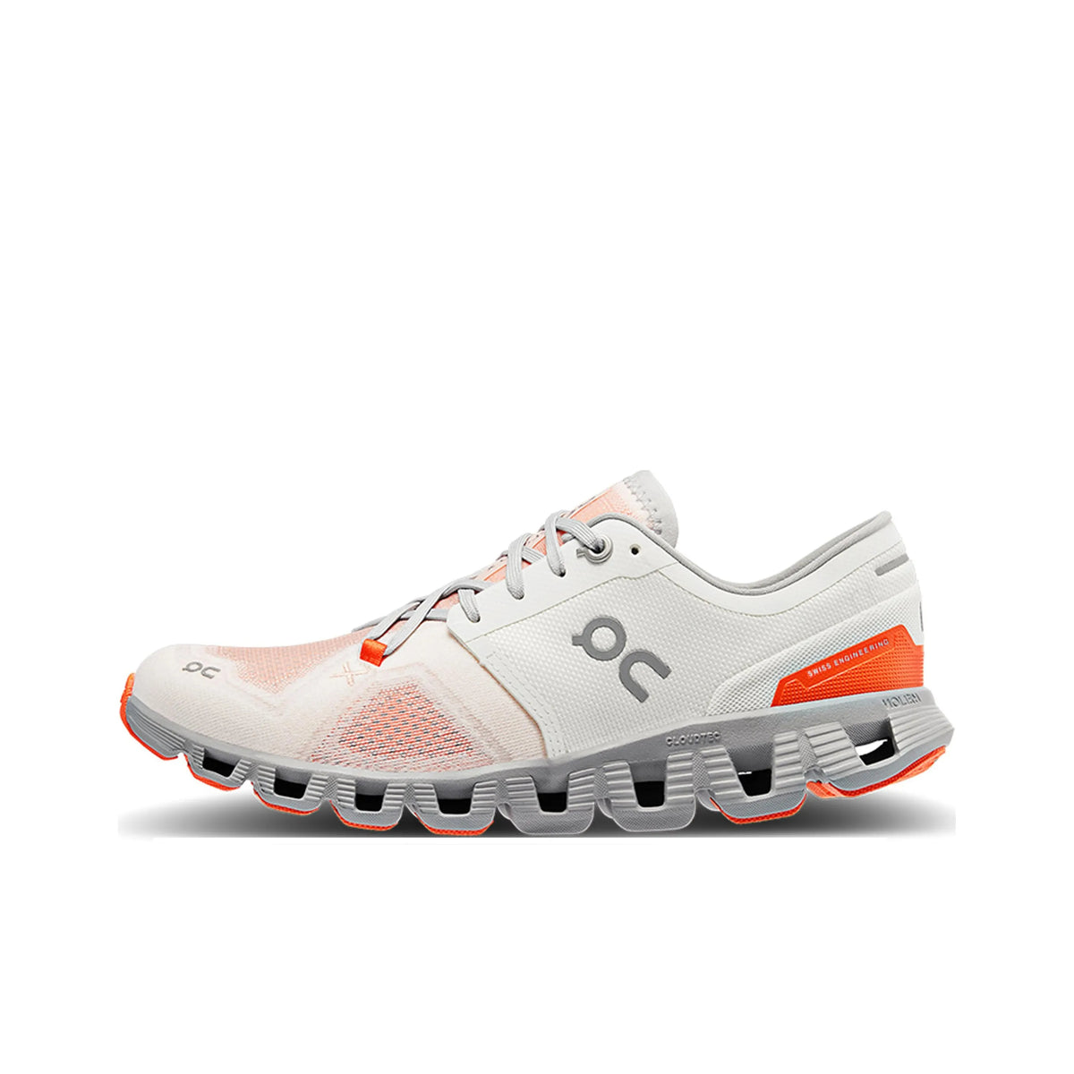 Women's On Cloud X 3 Running Shoes White and Gray