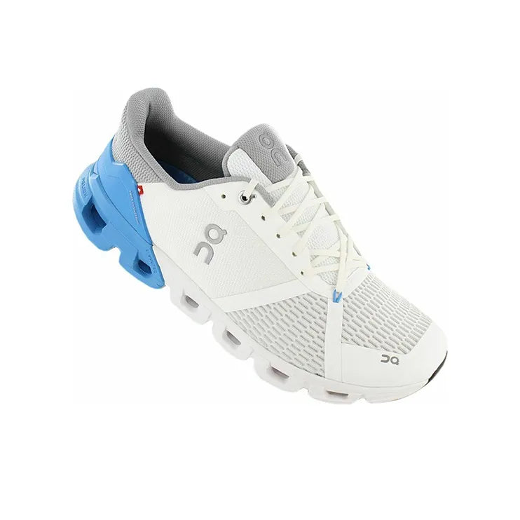 Men's On Cloudflyer White and Blue Running Shoes