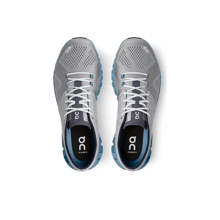 Men's On Cloud X 1 Running Shoes Gray and White