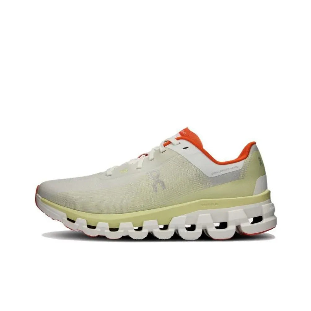 Women's On Cloudflow 4 Running Shoes White and Pink